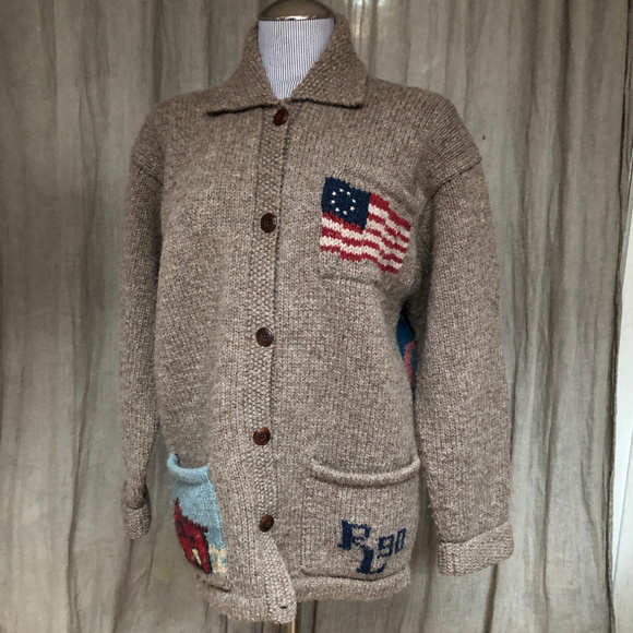 Ralph Lauren Colorful Horse Motif Cardigan - Picture 2 of 6